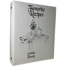 Cookbook Recipes 3 Ring binder 1991 New Old Stock VTG USA Food Gifts Christmas picture