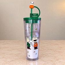 Peanuts x Starbucks Charlie Brown & Linus Cold Cup with Pumpkin Topper – 24 picture