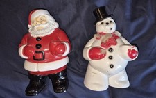 Vtg. Royalite Hard Plastic Santa Claus & Snowman Blowmolds 7