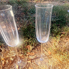 Sasaki (Japan) Vintage Sets of 2 Clear Stemmed Wine Glasses 24 % lead picture