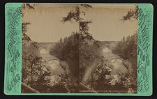 Photo:Ausable Chasm NY 1860s Horse Shoe Birmingham Falls Stereo View picture