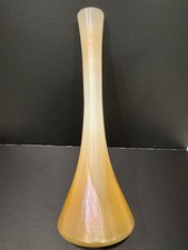 Rare Louis Comfort Tiffany Golden Amber Pulled Feather Trumpet Vase Tiffany picture