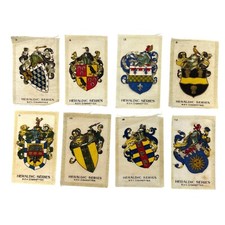 Lot of (8) Antique BDV Cigarettes Tobacco Silks - Heraldic Series Family Crests picture