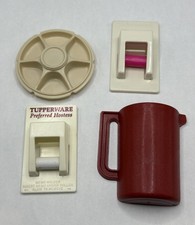 LOT (4) Vintage Mini Tupperware 2” 3” Magnets Fridge Decor Pitcher Magnet picture
