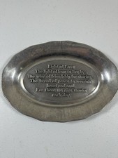 Vintage Pewtarex York Pennsylvania Oval Light of Love Message Platter Tray picture