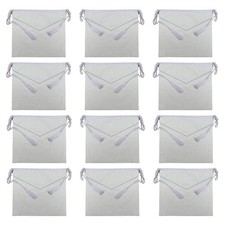 MASONIC CANDIDATE / ENTERED APPRENTICE 100%- LAMBSKIN  SET OF 12 pieces WHITE picture
