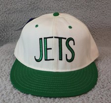 New York Jets Fitted Hat sz 7 Double Logo Annco USA 90s VTG picture