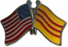 (2 PACK) USA American South Vietnam Friendship Flag Lapel Pin Single Clutch Back picture