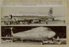 1968 Press Photo Pan American Boeing 707 Jet & Aeroflot Ilyushin 62 Planes picture