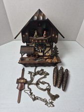 Vintage Regula 25 Cuckoo Clock 3 Weight Chalet Woodcutter Animation AS IS picture