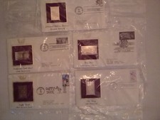 22 Kt Gold Replica Stamps First Day of Issue - lot of 5 picture