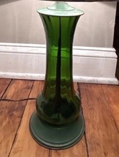 Anchor Hocking EMERALD GREEN GLASS lamp- Hard To Find And Such A Stunning Color picture