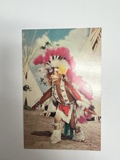 1957 Indian City Oklahoma Eagle Dance Native American Child VTG Postcard Pow Wow picture