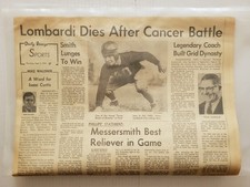 1970 Sep 30: Torrance (CA) Daily Breeze NFL LEGEND VINCE LOMBARDI DIES Age 57 picture