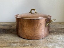 Gorgeous Antique E Dehillerin Copper Stew Pot with Lid  - 26cm picture