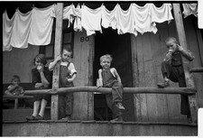 Photo:West Virginia Coal Miners Children Porch 1930s FSA Laundry Hut picture