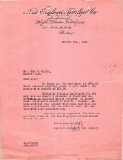 Vintage 1925 New England Fertilizer Co. letterhead picture