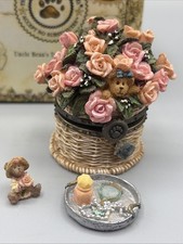 Boyds Bears Treasure Box Pinkie's Flower Basket w/ Rose McNibble Limited Edition picture