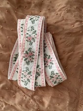 Vintage 1960s Satin Ribbon Trim notions floral Embroidery 3.4 Yards 1.25” wide picture