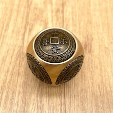 Chinese Lucky Dice Brass Coin Fortune Feng Shui Desk Ornament Collectible Gift picture