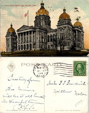 Iowa State Capitol Des Moines IA Dome Columns Postcard picture