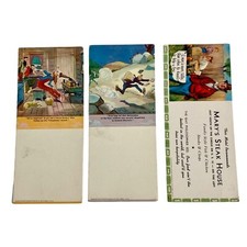 Lot 3 Vintage 1940's Brown & Bigelow Ink Blotters Advertising Mary's Steak House picture