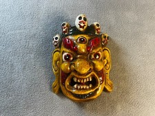 Vtg Tibetan Wall hanger Mask Mahakala Protector 6