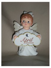 BIRTHSTONE ANGEL FIGURINE - APRIL - DIAMOND - JEANE'S THINGS picture