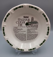 VINTAGE WATKINS ITALIAN CREAM PIE PLATE WITH RECIPE picture
