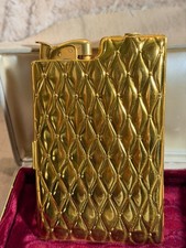 Vintage Evans Gold Tone Cigarette Lighter & Case  w/ Orig. Velvet Lined Box picture