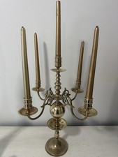 Absolutely Stunning Vintage 1950’s  5 Arm Brass Candelabra Heavy 2.5kg picture