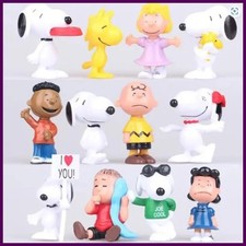 12pcs Snoopy Cartoon Model Anime Figures Q Figural Toys Anime Merchandise Dolls picture