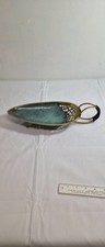 Vintage 1950's Oppenheim enameled brass 14.5 x 5.5 footed server picture