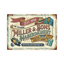 Vintage Advertising Sign Print Hat & Clothing Retro 1950s, 5