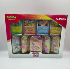 Pokemon 151 Mini Tin Costco 5 Pack Bundle Exclusive Machamp Alakazam picture