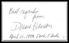 Duane Hanson - Artist - 3x5 Card - Singed / Autograph (a) picture