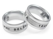 Phi Delta Theta Tungsten ring with laser etched letters with 1848 year NEW picture
