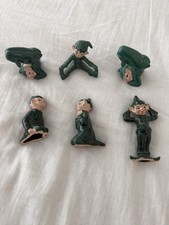 Vintage Gilner pixie elf set. 6 figures in Green. See photos for details. picture