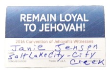 Lapel/Identification Card for the 2016 convention of Jehovah's Witnesses picture