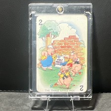 RARE-1938 CASTELL SHUFFLED SYMPHONIES THE THREE LITTLE PIGS-DISNEY CARD-RED BACK picture