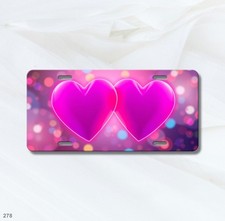 Stunning Twin Hearts Style Your Name License Plate Customizable Car Tag picture