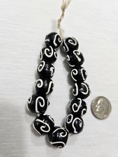 Antique Zen Venetian Trade Beads 13pc 13-15mm 1800s Italian Glass Beads picture