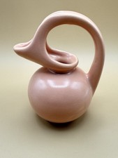 Vintage Camark Pottery MCM Mauve Pink Sculptural Loop Handle Creamer 1940s picture