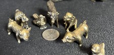  Brass Pig Hog Boar Good Luck Statue Figure Farm Animals squirrel cow duck picture