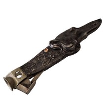 Antique Art Nouveau Figural Borzoi Russian Wolfhound Cigar Cutter Silver c1890 picture