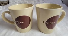 Shonfeld's Coffee Mugs Pair of 2 Lot Bundle Beige Brown Stoneware mug 12 oz ea. picture