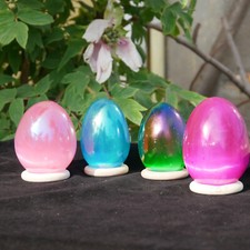 Wholesale Lot 1LB Natural Aura Selenite Carved Easter Egg Quartz Crystal Decor picture