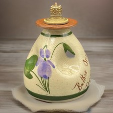 Vintage Torquay Pottery Bathes Original Devon Violets Perfume Bottle England GUC picture