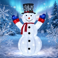 Outdoor Pop-Up Lighted Snowman W/120 LED Outdoor Christmas Collapsible Snowmen picture