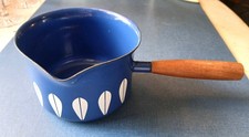 Cathrineholm of Norway MCM blue butter warmer saucepan pot enamel EUC 9.25x3.25 picture